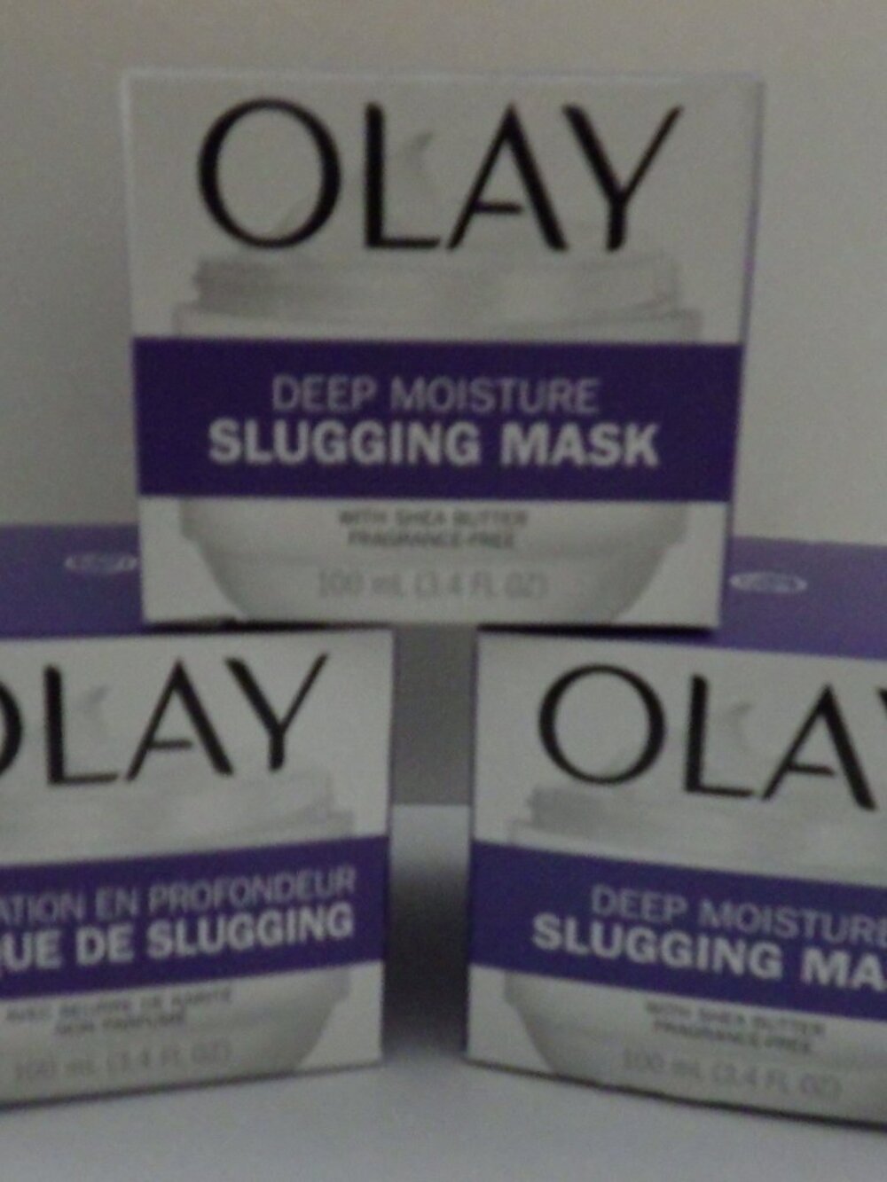 3 Pcs Olay Deep Moisture Slugging Mask Shea Butter Fragrance Free 3.4 oz /100 ml